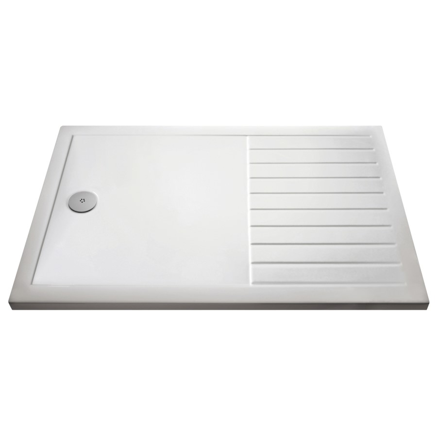 1400x800mm Black Frameless Walk In Shower Enclosure and Shower Tray with Drying Area- Corvus