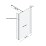 Grade A1 - 1000mm Black Frameless Wet Room Shower Screen with Return Panel - Corvus