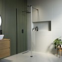 BUN/BeBa_26087/86036 1000mm Black Shower Screen for Wet Room & Walk In Shower with 300mm Hinged Flipper Panel – Corvus