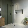1000mm Black Frameless Wet Room Shower Screen with 300mm Hinged Flipper Panel - Corvus