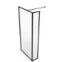 1100mm Black Framed Wet Room Shower Screen with Return Panel - Zolla