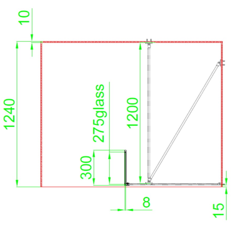 1100mm Black Framed Wet Room Shower Screen with Return Panel - Zolla