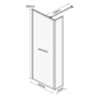 1200mm Black Framed Wet Room Shower Screen with Return Panel - Zolla