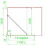 1200mm Black Framed Wet Room Shower Screen with Return Panel - Zolla