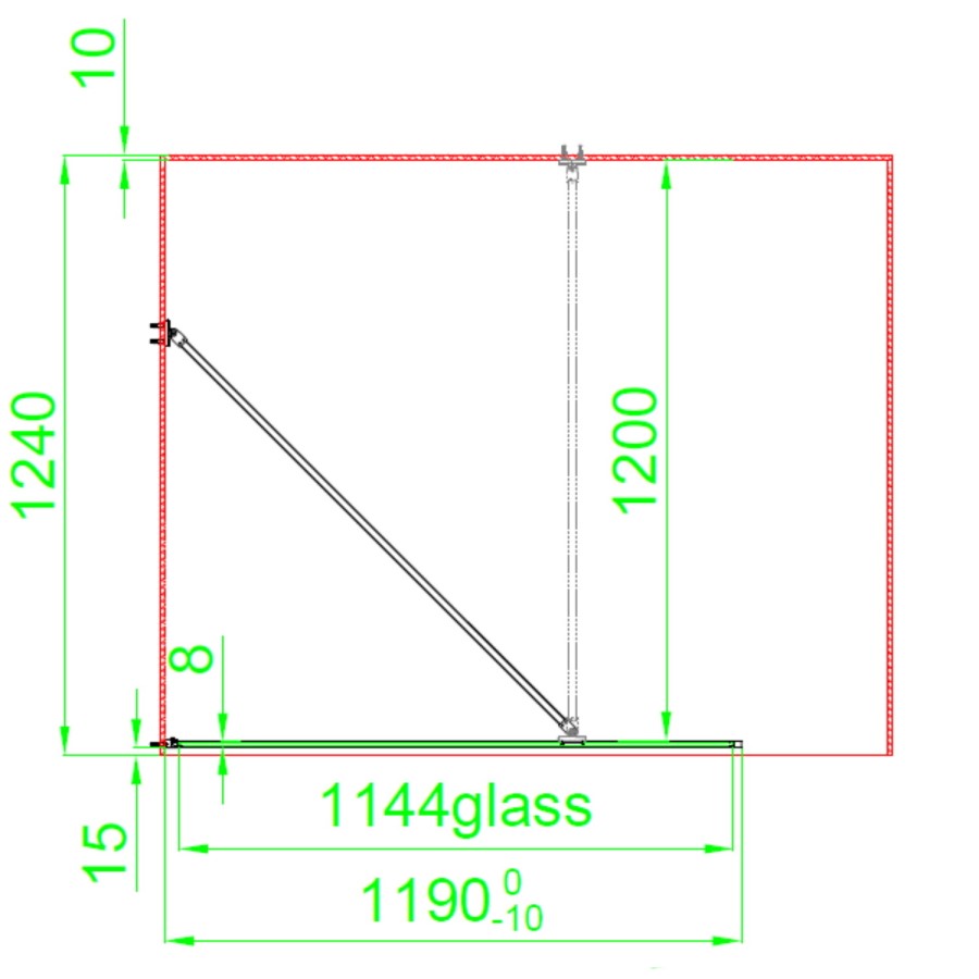 1200mm Black Framed Wet Room Shower Screen with Return Panel - Zolla