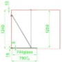 1400x800mm Black Grid Walk In Shower Screen Enclosure and Shower Tray with Drying Area - Nova