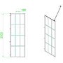 1400x900mm Black Grid Framework Wet Room Shower Screen Enclosure with 300mm Fixed Panel and Shower Tray with Drying Area- Nova
