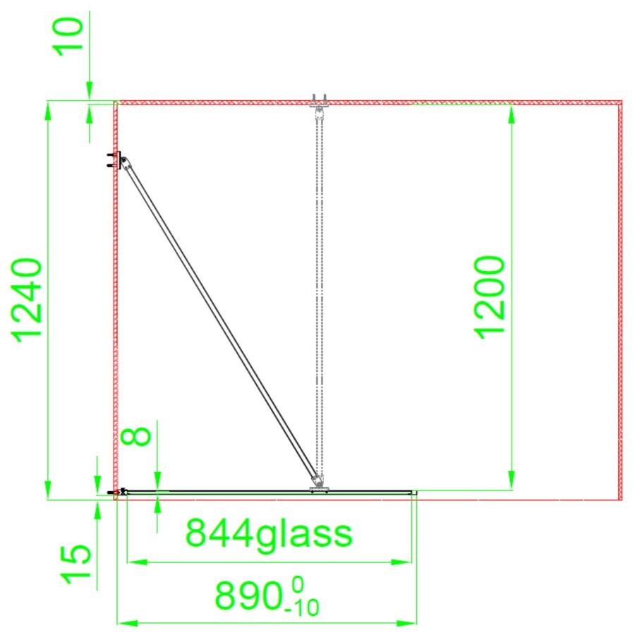 1400x900mm Black Grid Framework Wet Room Shower Screen Enclosure with 300mm Fixed Panel and Shower Tray with Drying Area- Nova
