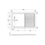 1400x900mm Black Grid Framework Wet Room Shower Screen Enclosure with 300mm Fixed Panel and Shower Tray with Drying Area- Nova