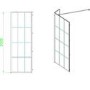 Grade A1 - 1200mm Black Grid Framework Wet Room Shower Screen with 300mm Fixed Panel - Nova