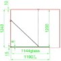 Grade A1 - 1200mm Black Grid Framework Wet Room Shower Screen with 300mm Hinged Fixed Panel - Nova