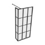 1400mm Black Grid Framework Wet Room Shower Screen with Return Panel - Nova