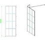 1400mm Black Grid Framework Wet Room Shower Screen with Return Panel - Nova