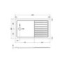1400x800mm Black Fluted Glass Walk In Shower Enclosure and Shower Tray with Drying Area - Volan