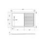 1400x900mm Black Fluted Walk In Shower Enclosure and Shower Tray with Drying Area - Volan