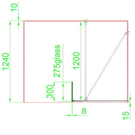 1100mm Black Fluted Glass Wet Room Shower Screen with Return Panel - Volan