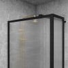 1200mm Black Fluted Glass Wet Room Shower Screen with Return Panel - Volan