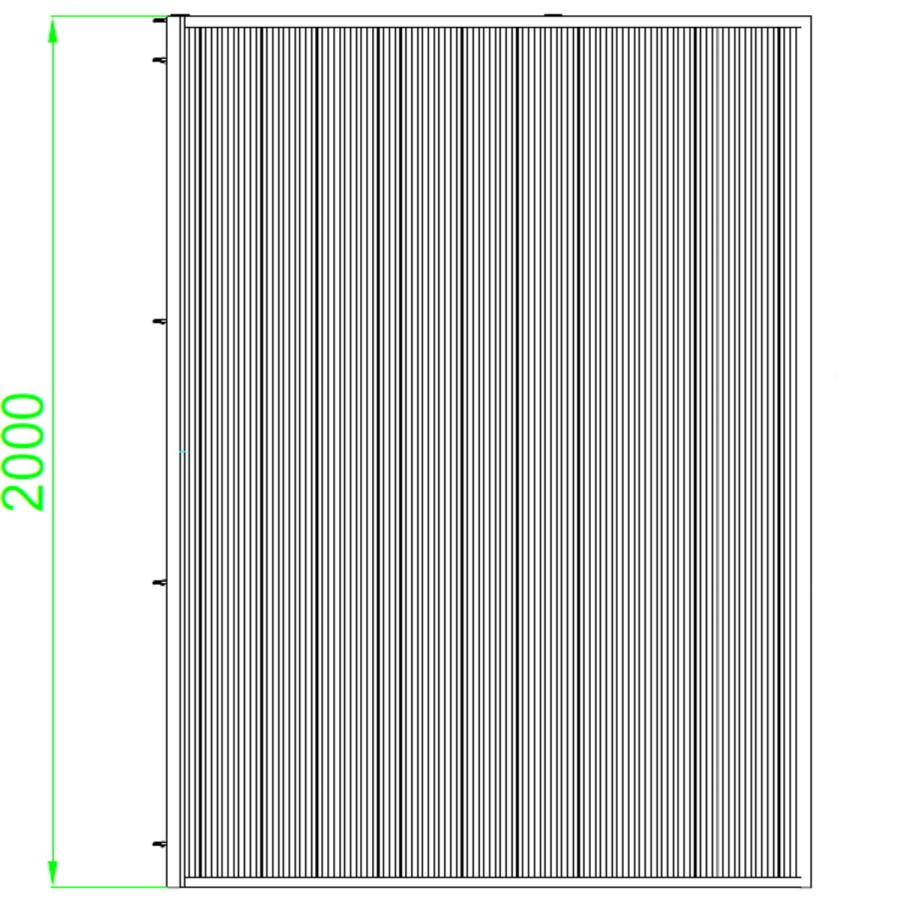 1200mm Black Fluted Glass Wet Room Shower Screen with Return Panel - Volan