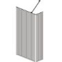 1200mm Black Fluted Glass Wet Room Shower Screen with Return Panel - Volan