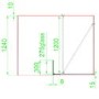 1200mm Black Fluted Glass Wet Room Shower Screen with Return Panel - Volan