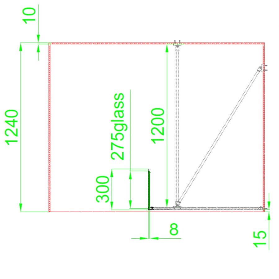 1200mm Black Fluted Glass Wet Room Shower Screen with Return Panel - Volan