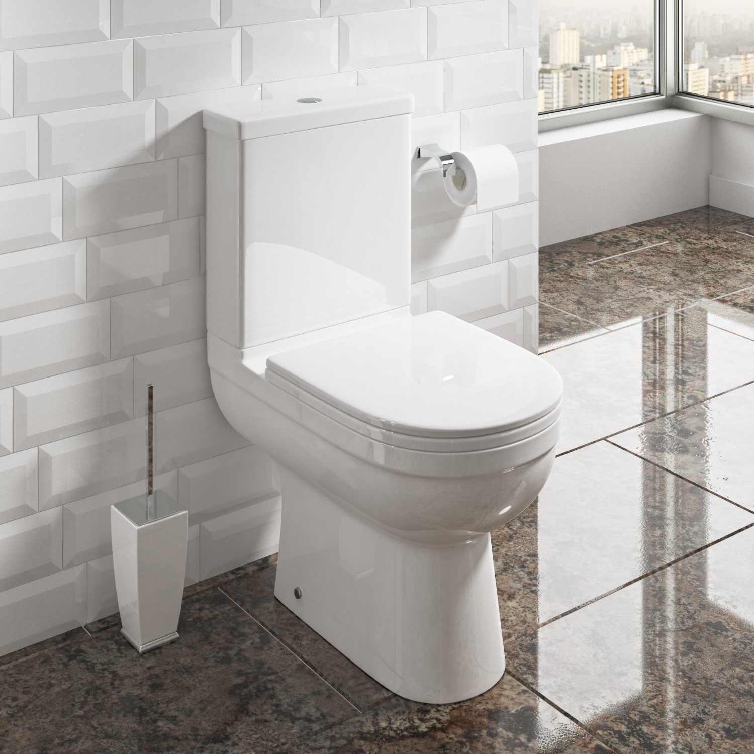 BATHROOM TOILET SEAT ROUND MARBLE WOOD STANDARD SIZE CLOSED LID 7 COLORS 