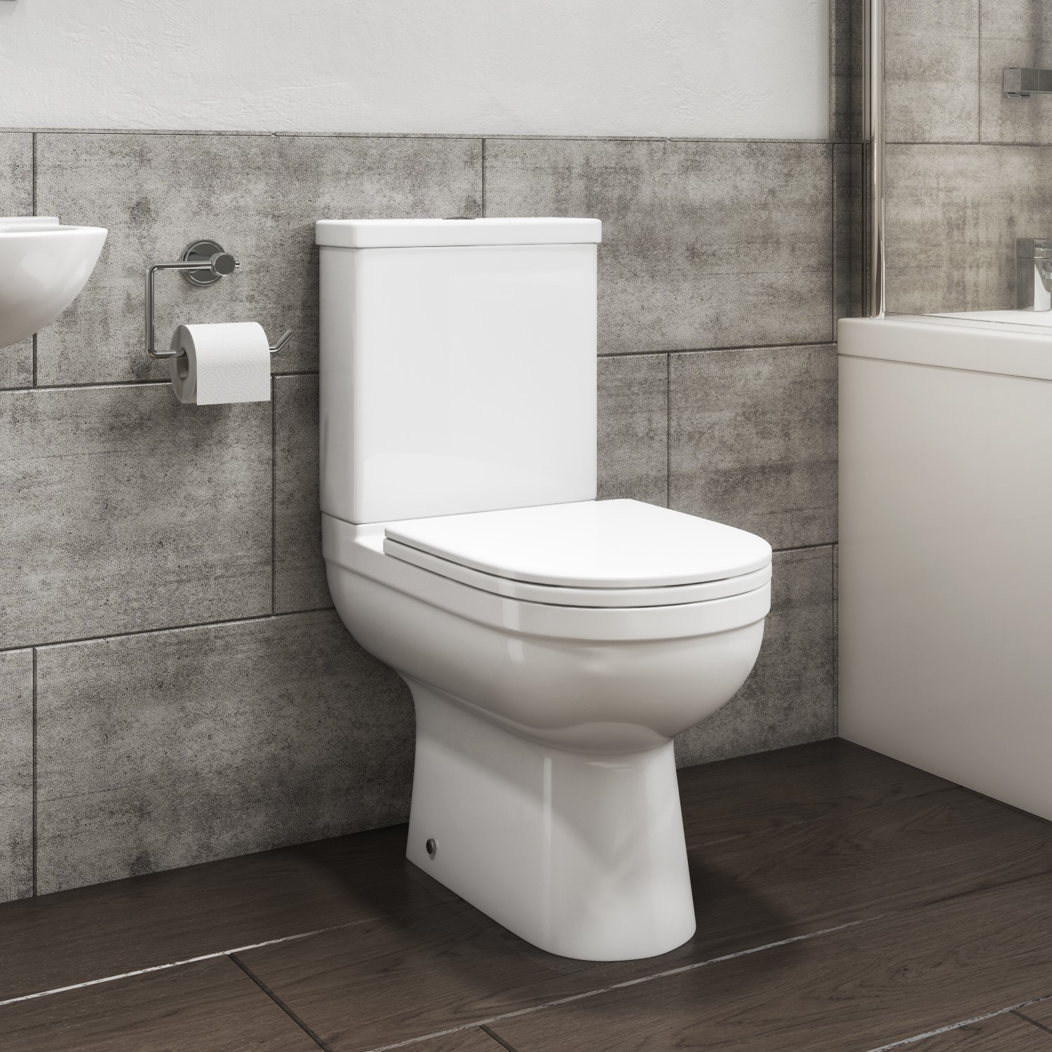 Grade A1 - Close Coupled Toilet with Soft Close Seat - Addison - Better ...