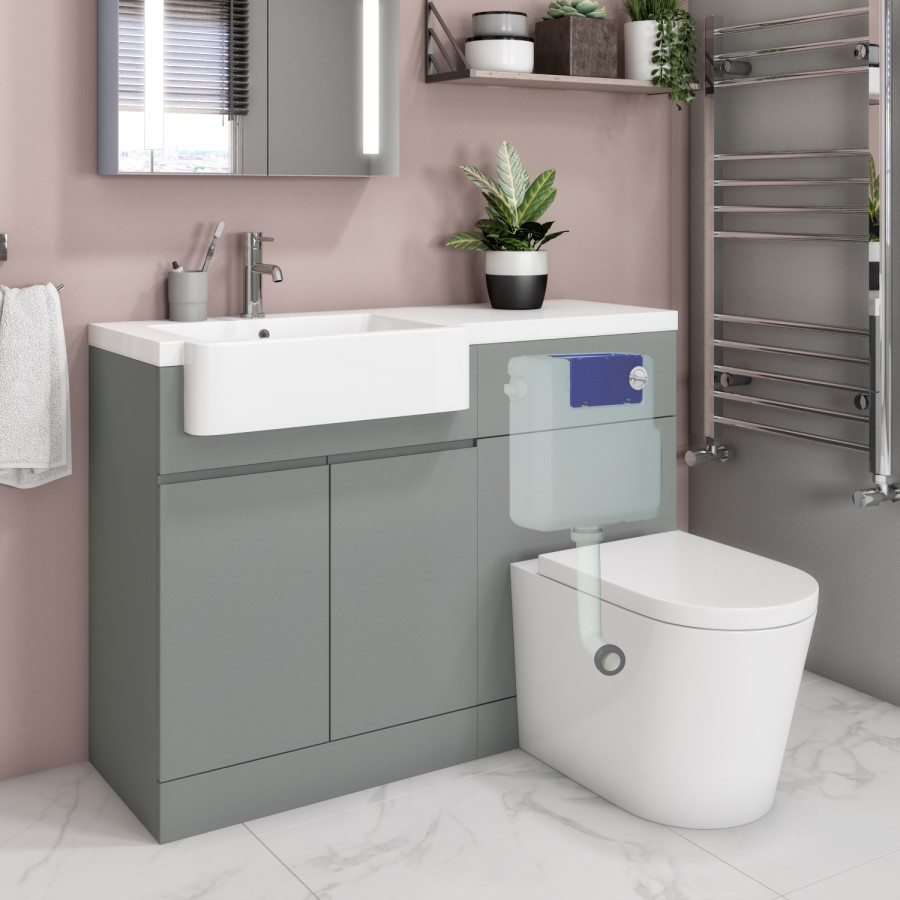 Arissa Chrome Pneumatic Push Button and Cistern