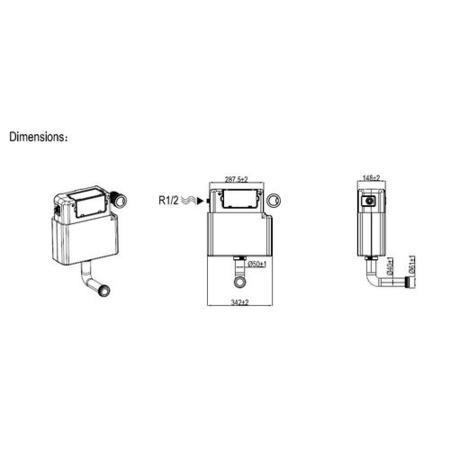 Arissa Chrome Pneumatic Push Button and Cistern