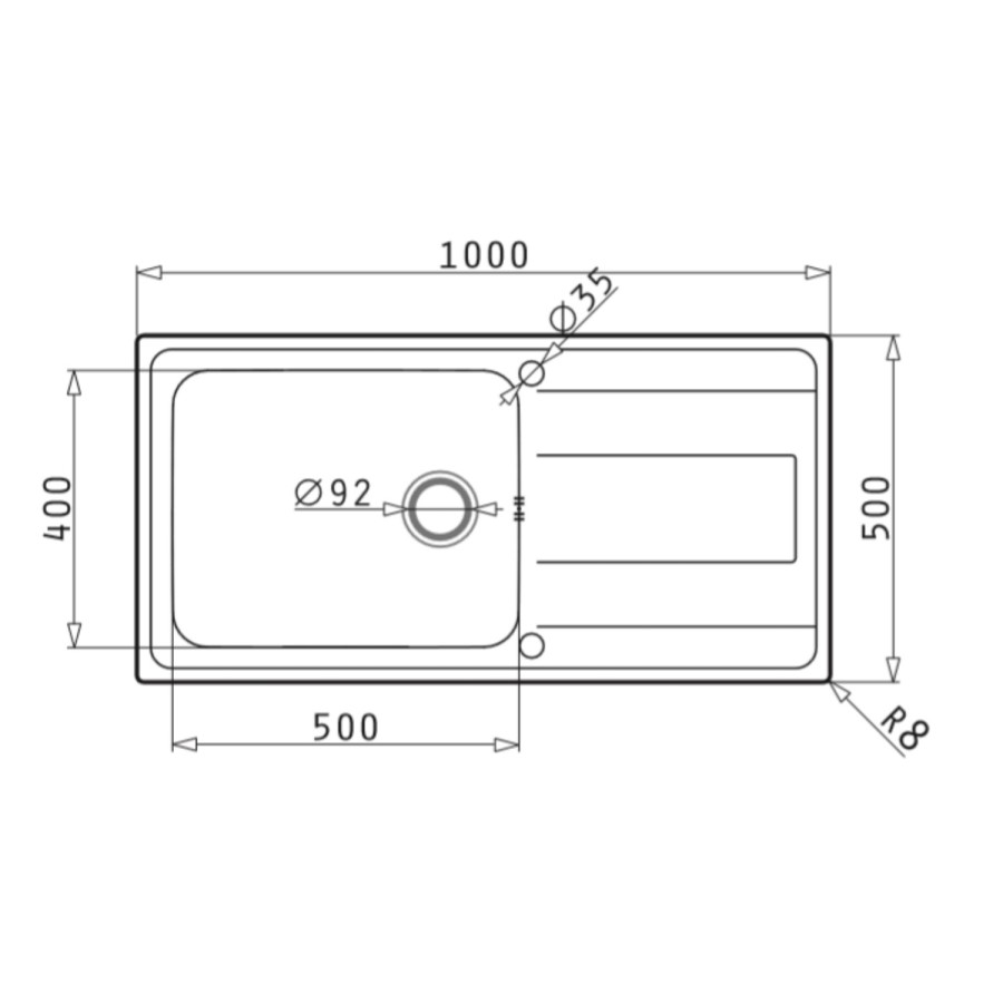 Single Bowl Inset Chrome Stainless Steel Kitchen Sink with Reversible Drainer - Enza Isabella