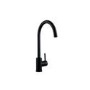 1.5 Bowl Black Composite Kitchen Sink & Black Kitchen Mixer Tap - Essence Amelia