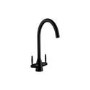 Enza Single Bowl Undermount Granite Kitchen Sink & Kitchen Mixer Tap in Black