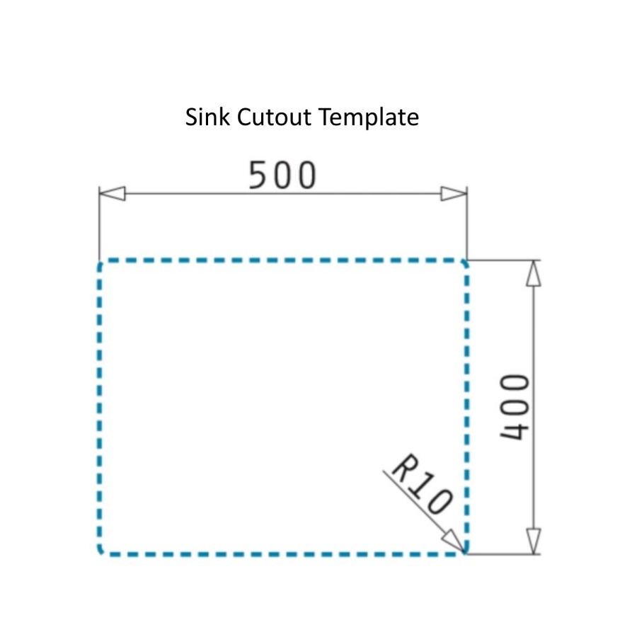 GRADE A2 - Single Bowl Undermount Black Granite Composite Kitchen Sink - Enza Madison