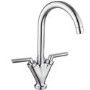 1.5 Bowl White Granite Undermount Kitchen Sink & Chrome Kitchen Mixer Tap - Enza Madison