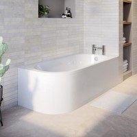 Jersey J Shaped Right Hand Bath with Bath Panel - 1700mm x 750mm  Jersey J Shaped Right Hand Bath with Bath Panel - 1700mm x 750mm