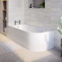 Grade A2 - Jersey J Shaped Left Hand Bath with Bath Panel - 1700mm x 750mm