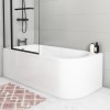 Grade A1 - Jersey J Shaped Left Hand Bath with Bath Panel - 1700mm x 750mm 