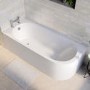 Grade A2 - Jersey J Shaped Left Hand Bath with Bath Panel - 1700mm x 750mm