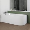 Grade A1 - Jersey J Shaped Left Hand Bath with Bath Panel - 1700mm x 750mm 