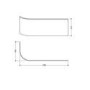 Grade A2 - Jersey J Shaped Left Hand Bath with Bath Panel - 1700mm x 750mm