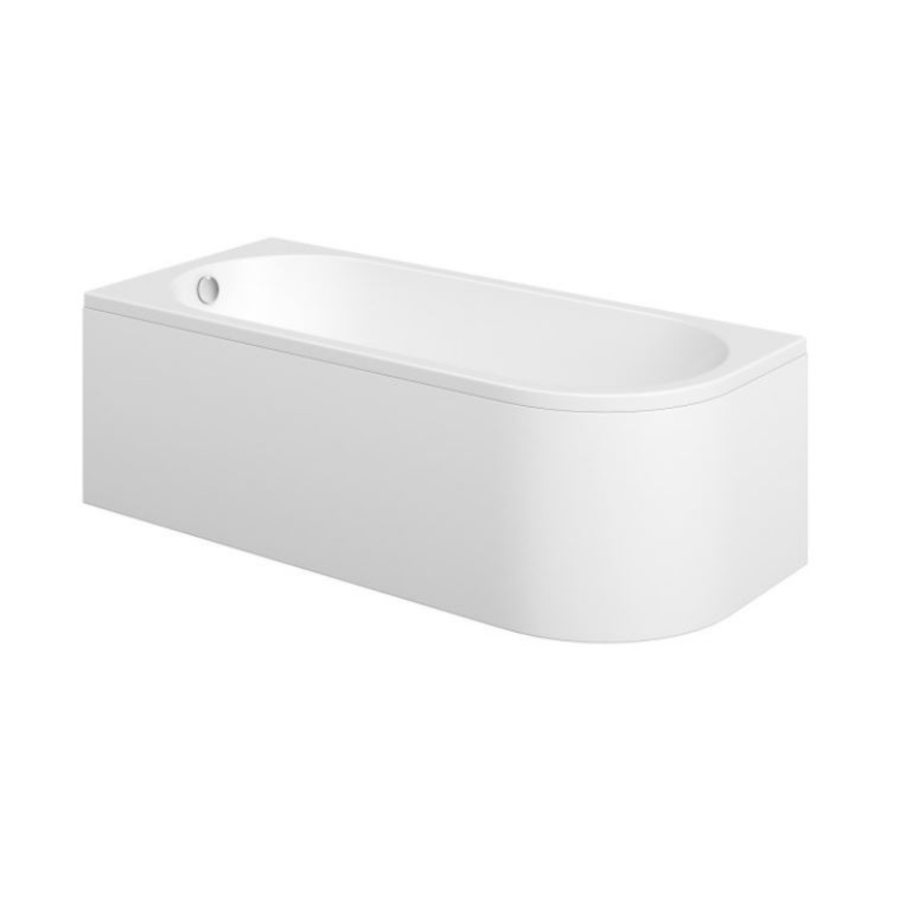 Jersey J Shaped Left Hand Bath with Bath Panel - 1700mm x 750mm 