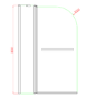 GRADE A2 - Chrome 1450mm x 975mm Hinged Shower Bath Screen with Fixed Panel and Towel Rail - Libra