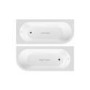J Shape Shower Bath Left Hand with Front Panel & Chrome Bath Screen  with Towel Rail 1700 x 750mm - Jersey