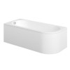 J Shape Shower Bath Left Hand with Front Panel &amp; Chrome Bath Screen 1700 x 750mm - Jersey