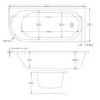 J Shape Shower Bath Left Hand with Front Panel & Black Bath Screen 1700 x 750mm - Jersey