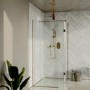 1200x900mm Bronze Walk In Shower Enclosure with Flipper Panel, Tileable Tray and Matching Waste