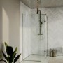 1200x900mm Nickel Walk In Shower Enclosure with Flipper Panel and Tileable Tray