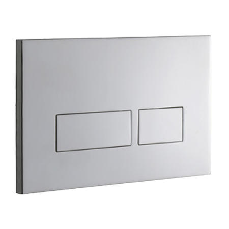 Brushed Nickel Satin Flush Plate with Slimline 90mm WC Frame and Dual Flush Cistern