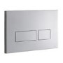 Brushed Nickel Satin Flush Plate with Slimline 90mm WC Frame and Dual Flush Cistern