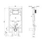 Brushed Nickel Satin Flush Plate with Slimline 90mm WC Frame and Dual Flush Cistern